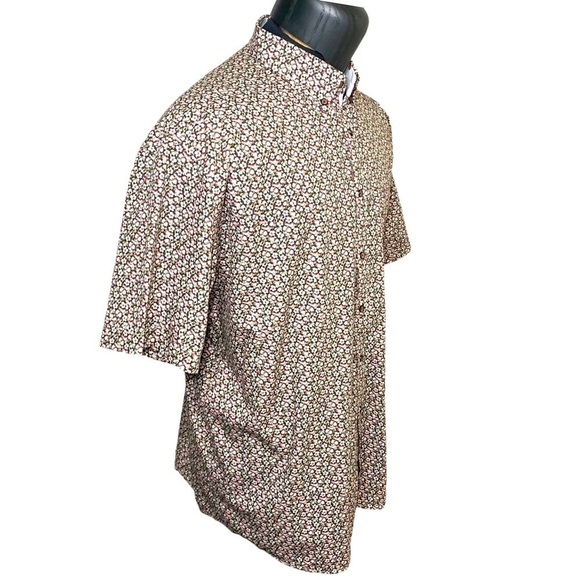 MARCO Floral Casual Button Down Shirt Cotton Relax Fit Short Sleeves Top Sz 1X B - Picture 2 of 11
